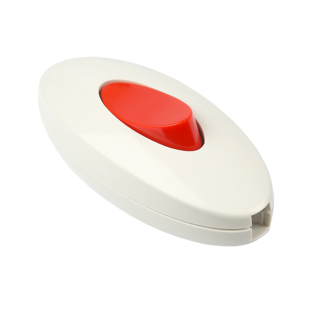 Выключатель на шнур 6А проходной белый/красный SMARTBUY (1/80/800шт)
